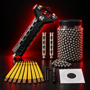 Raptor Kit (Black Model): slingshot, accessories and 600 extra steel balls