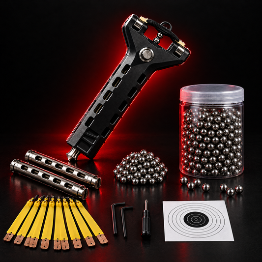 Shooter Kit (Black Model): slingshot, accessories and 300 extra steel balls